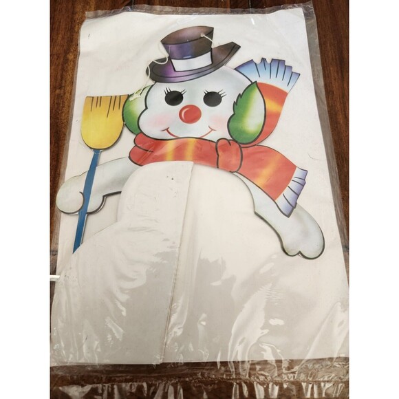 Vintage Paper Honeycomb 12" Snowman Cut Out Centerpiece Sealed Package 1979 - Picture 3 of 4